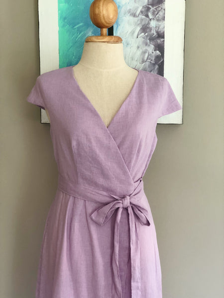 Isabella Dress in Purple Linen (new)